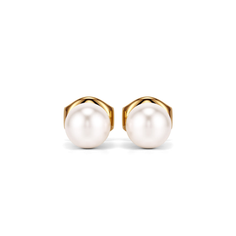 Saaf | Gold Akoya Pearl Stud Earrings