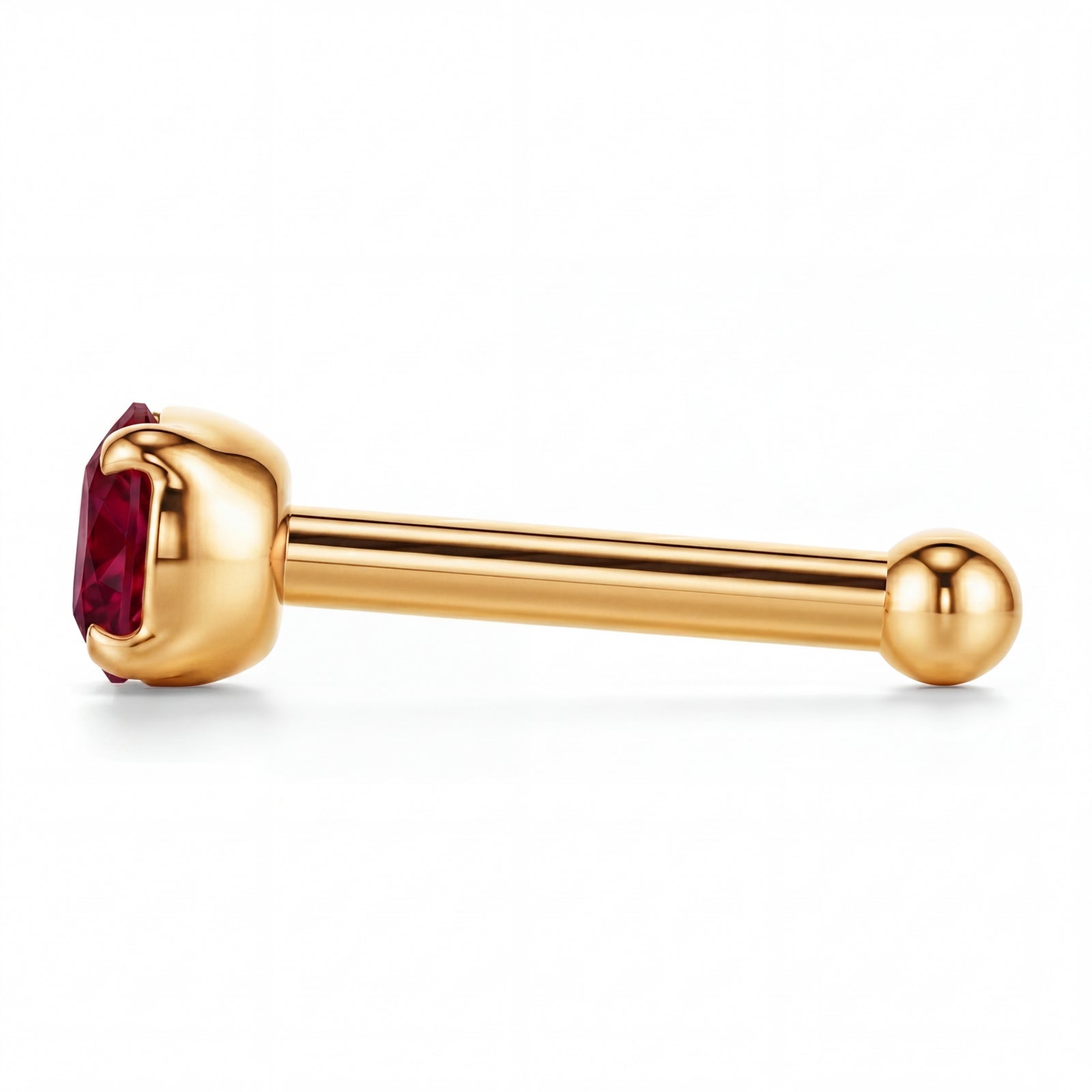 Nargis | 18k Gold Ruby Nose Stud