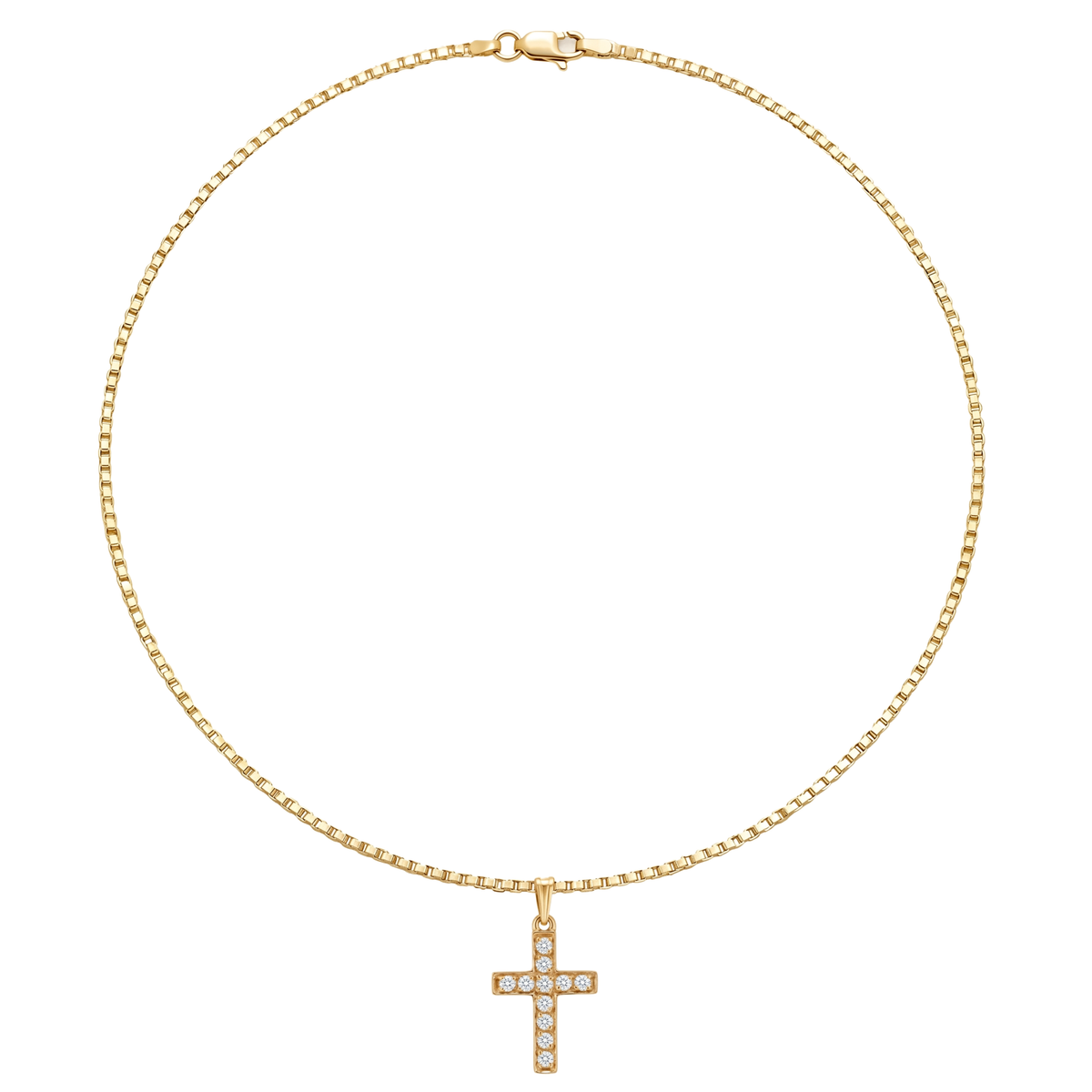 Noor | Large Gold Diamond Cross Pendant