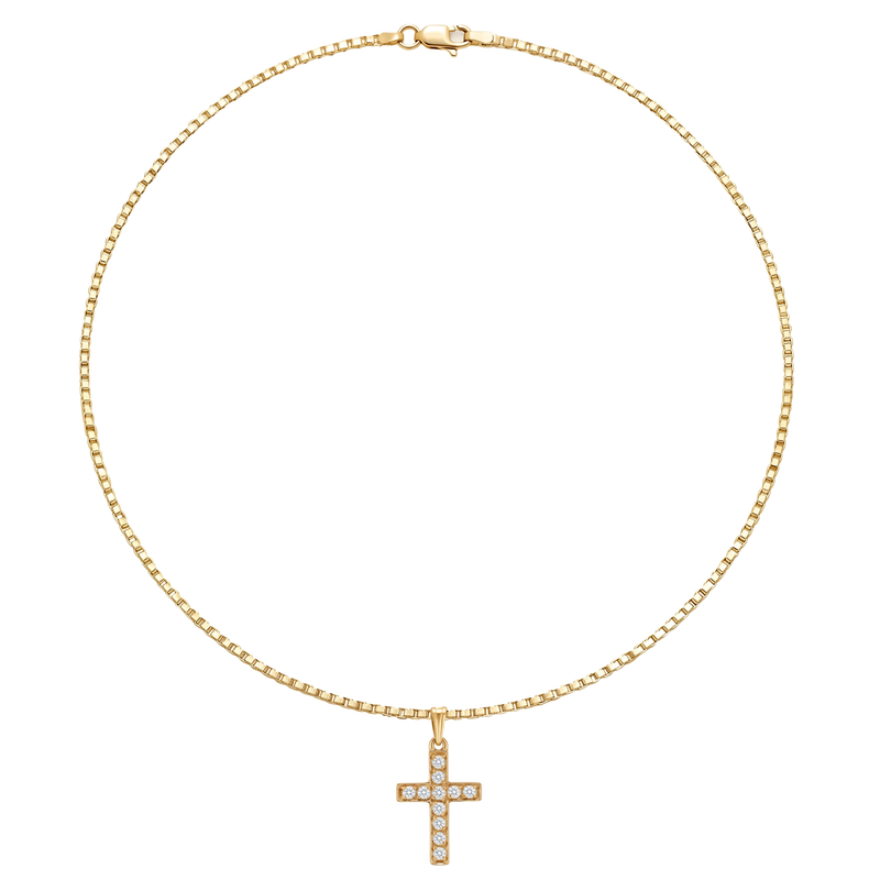 Noor | Large Gold Diamond Cross Pendant