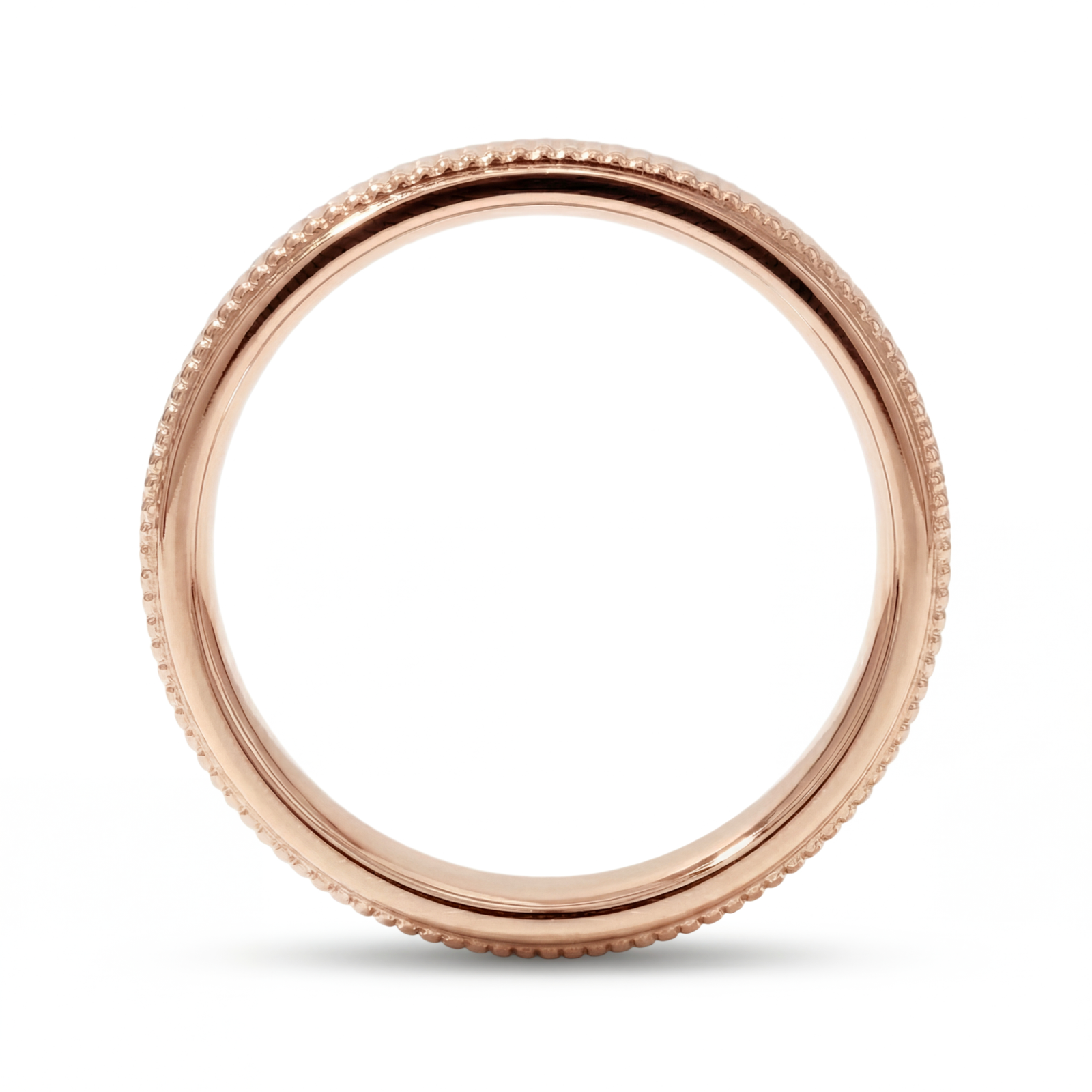 Pankti | Men's Rose Gold Wedding Band, Milgrain