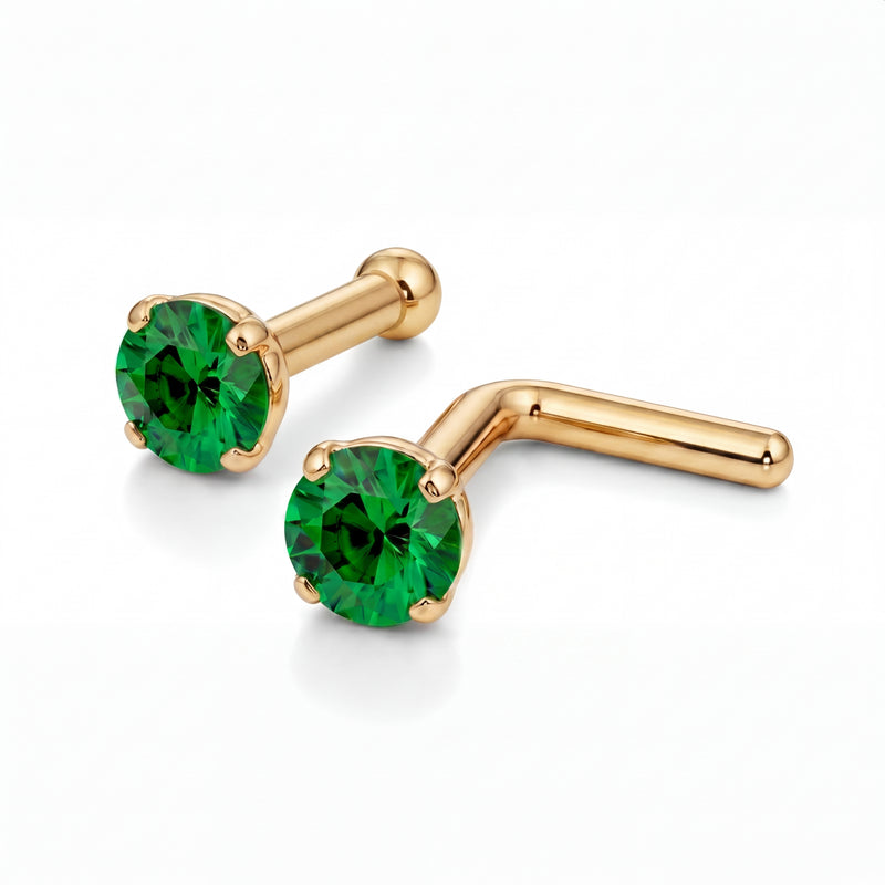 Panna | 18k Gold Emerald Nose Stud