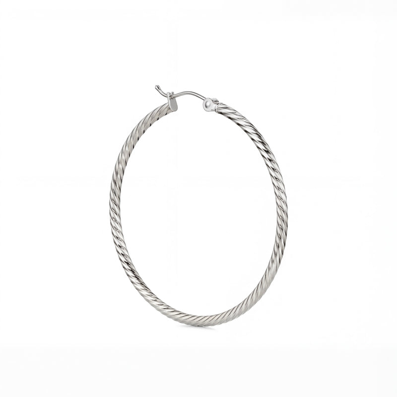 Preyasi | White Gold Hoop Earrings