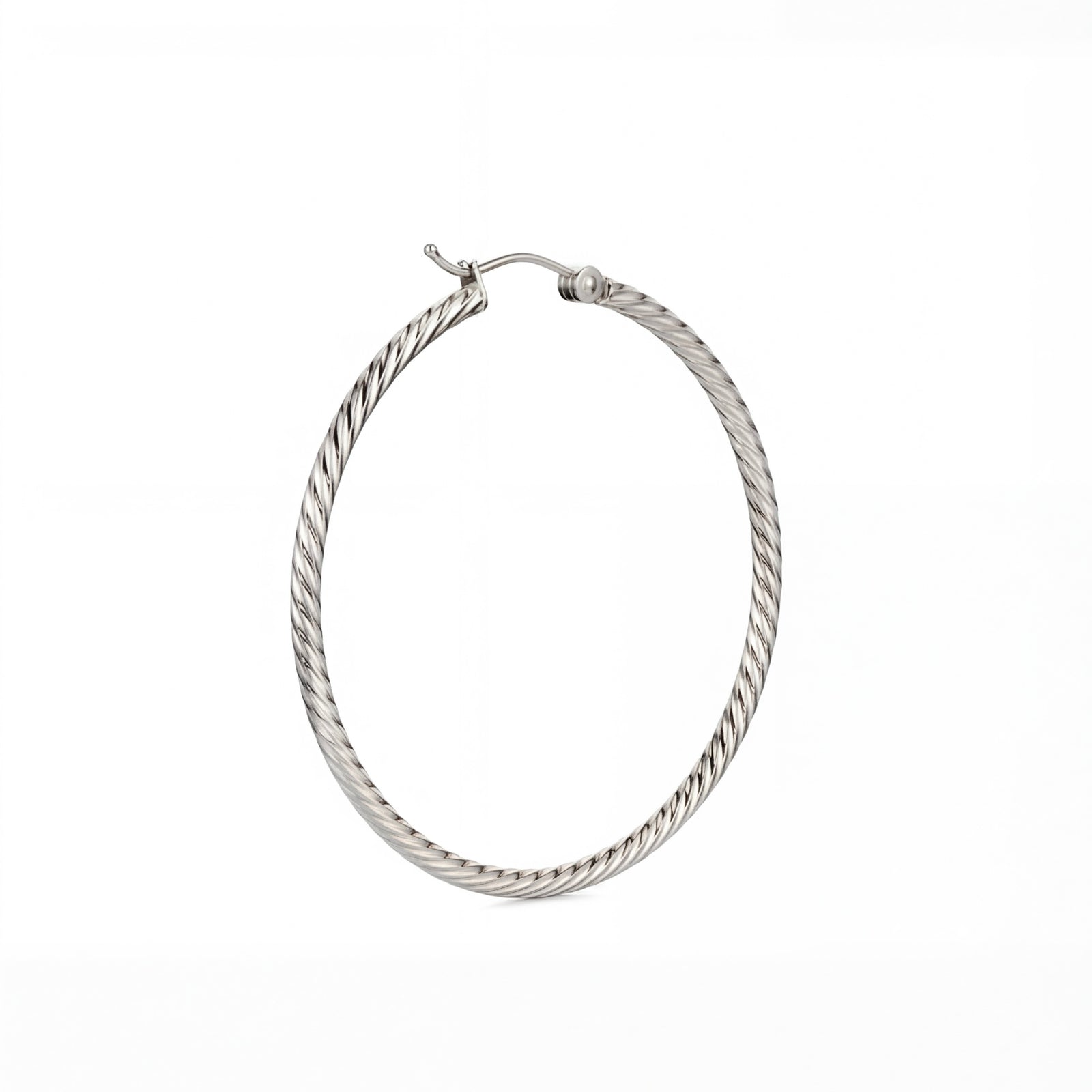 Preyasi | White Gold Hoop Earrings