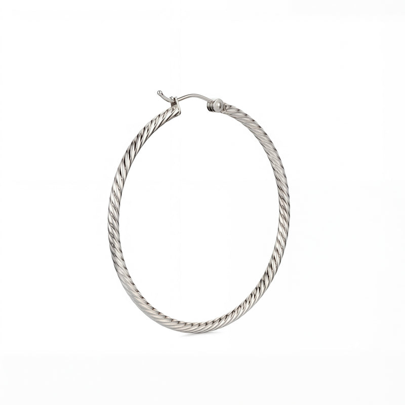 Preyasi | White Gold Hoop Earrings