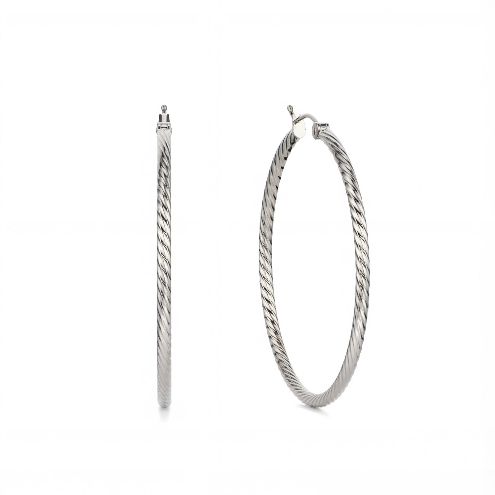 Preyasi | White Gold Hoop Earrings