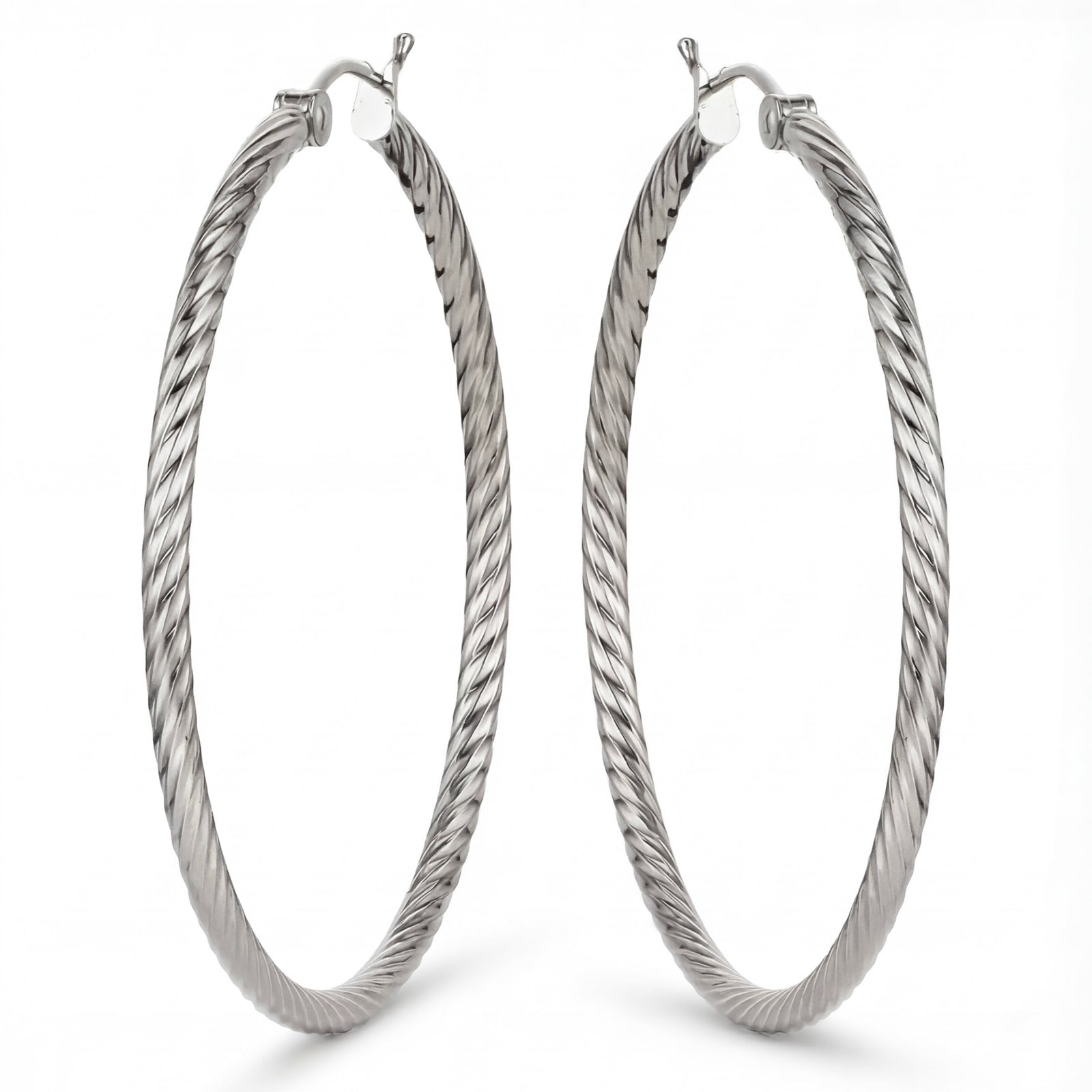 Preyasi | White Gold Hoop Earrings