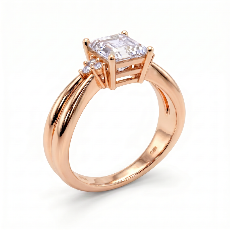 Roy Custom | Princess Cut Rose Gold Diamond Engagement Ring