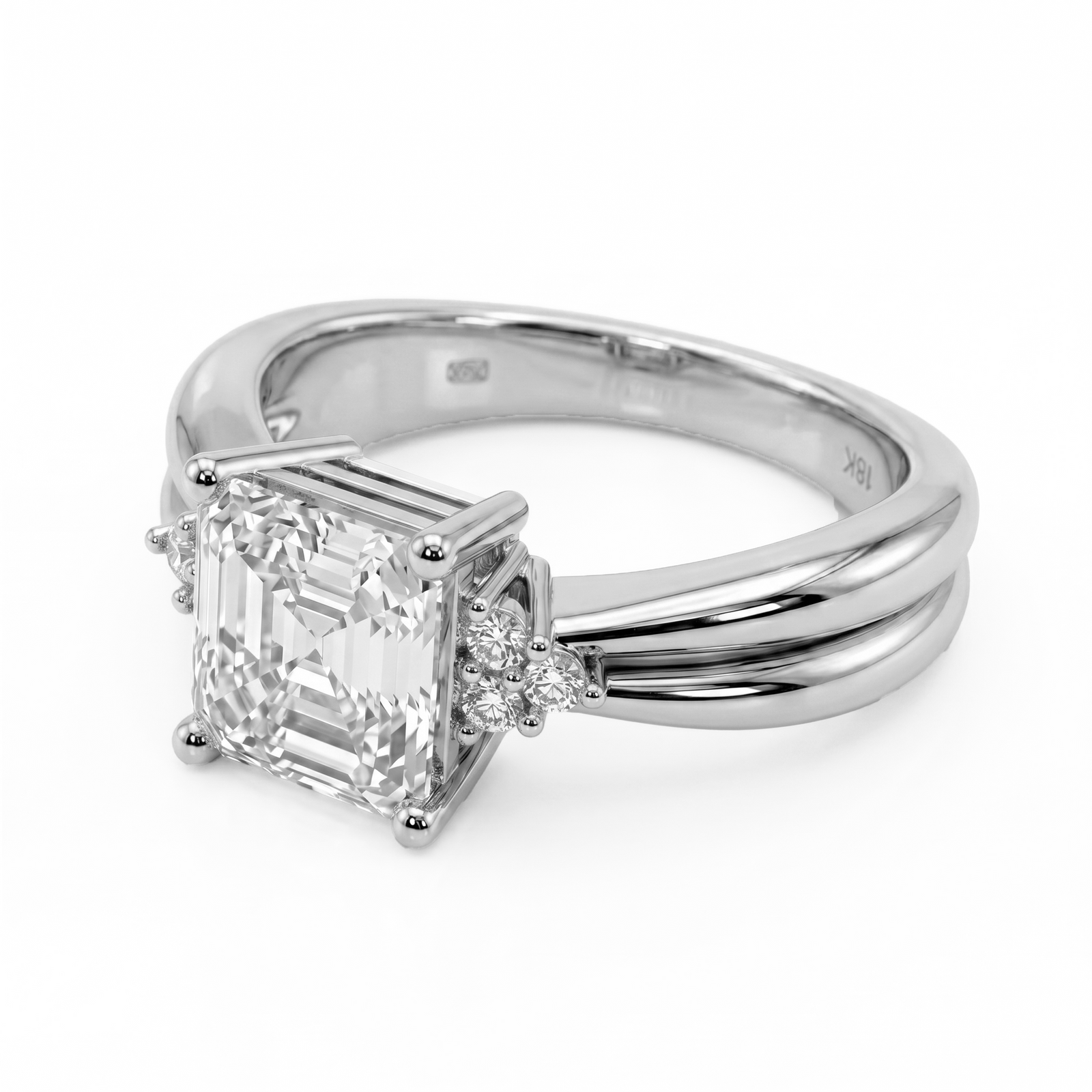 Roy Custom | Princess Cut White Gold Diamond Engagement Ring