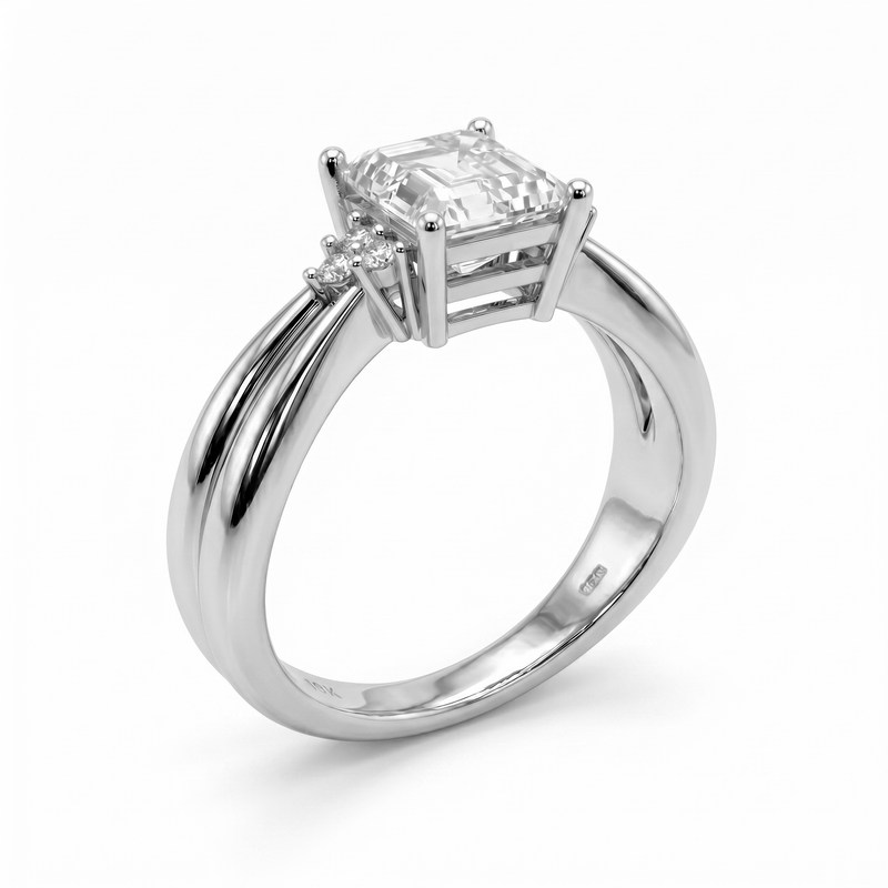 Roy Custom | Princess Cut White Gold Diamond Engagement Ring