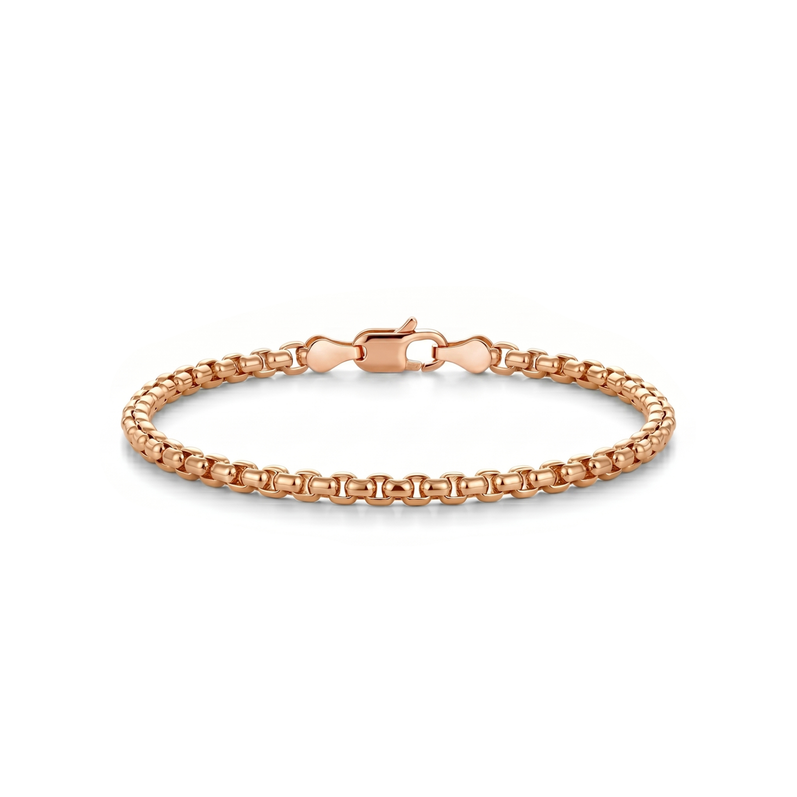 Atoot | Rose Gold Round Box Chain Anklet