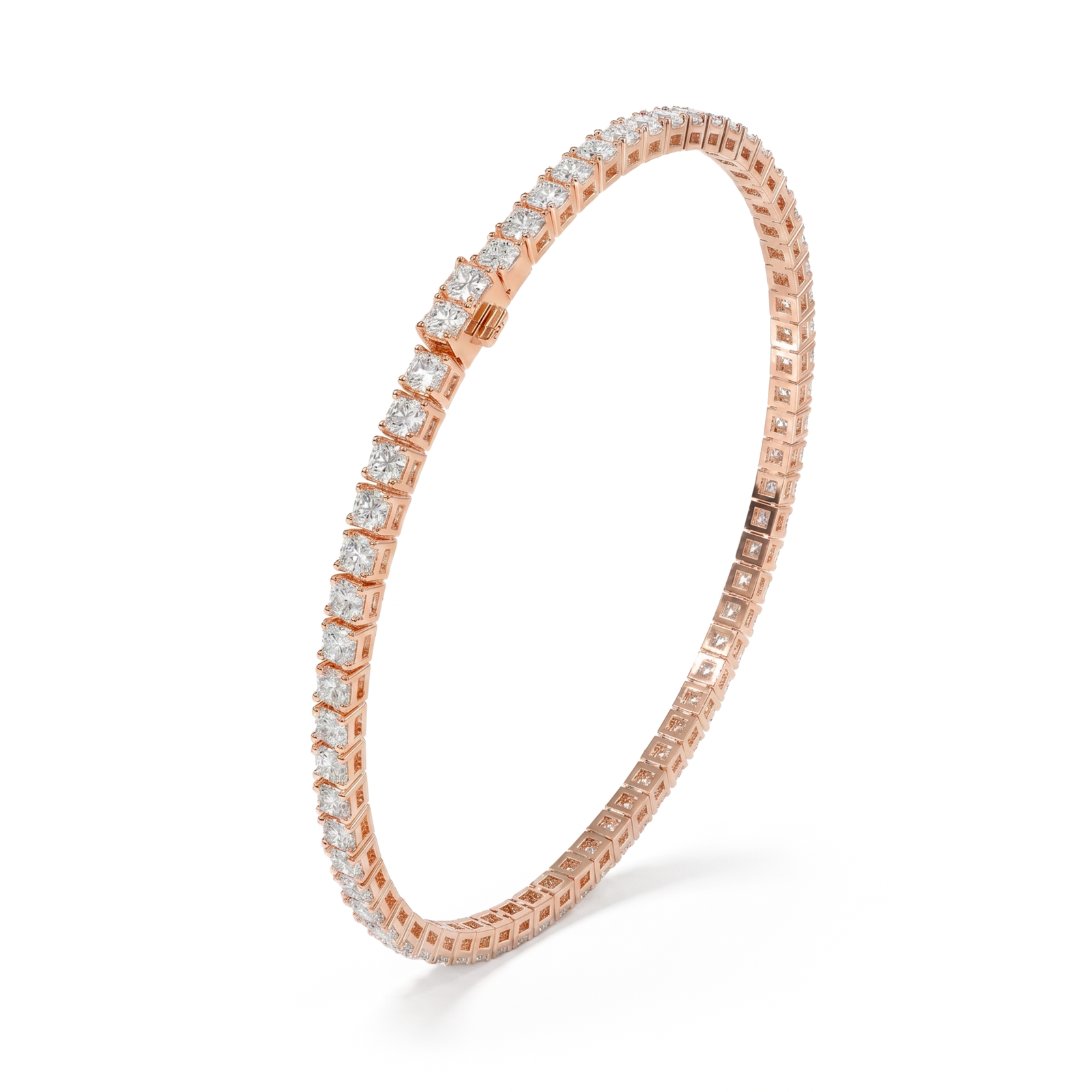 Dhoni | Rose Gold Diamond Tennis Bracelet