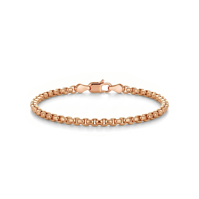 Atoot | Rose Gold Round Box Chain Bracelet