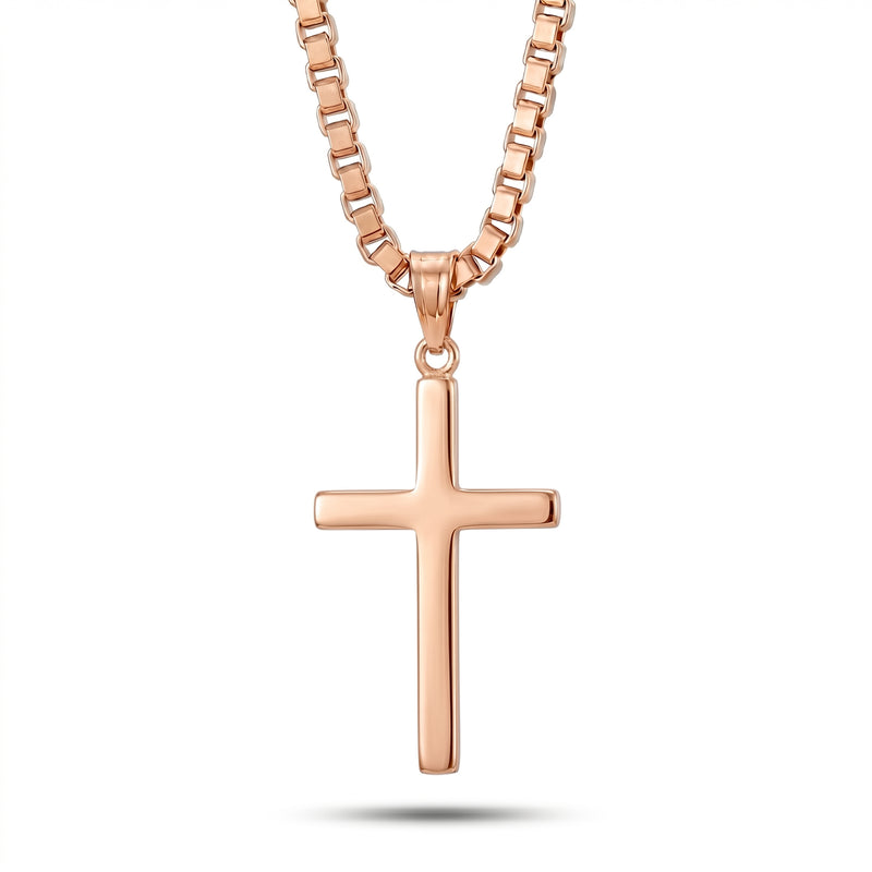 Chattan | Thick Rose Gold Cross Pendant