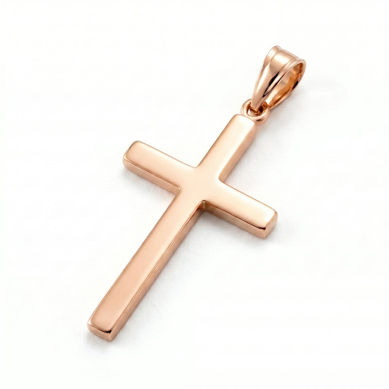 Chattan | Thick Rose Gold Cross Pendant