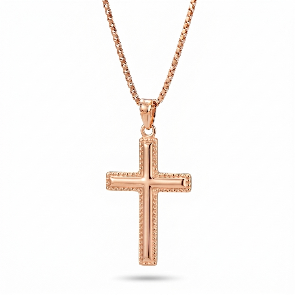 Buland | Raised Rose Gold Cross Pendant