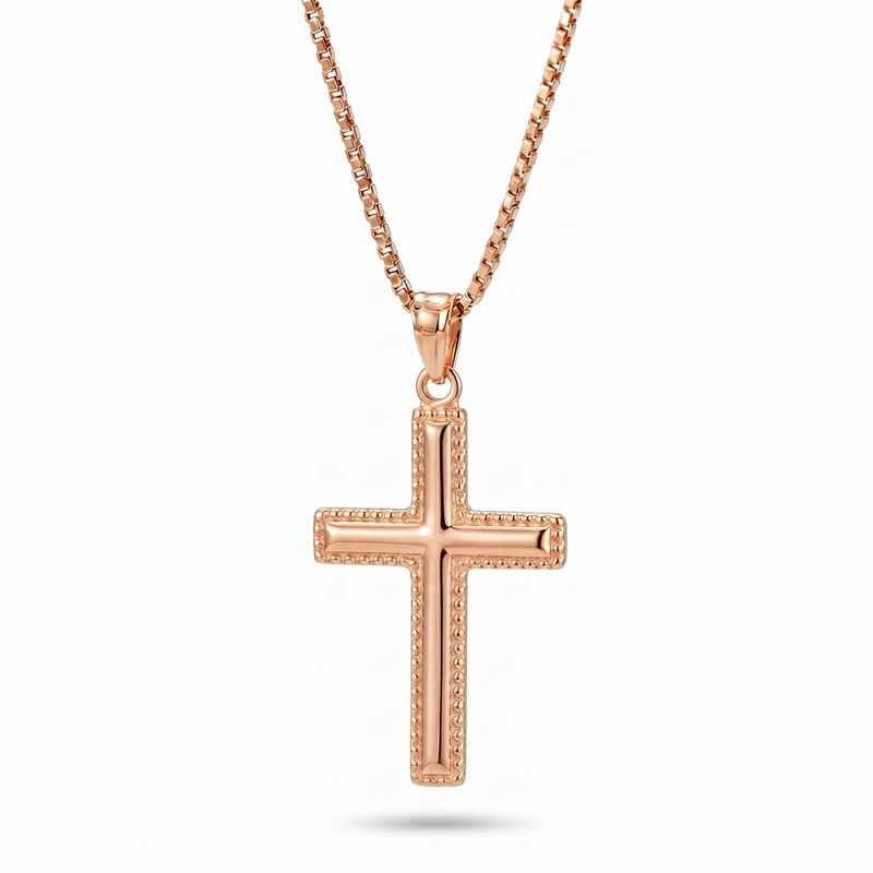 Buland | Raised Rose Gold Cross Pendant