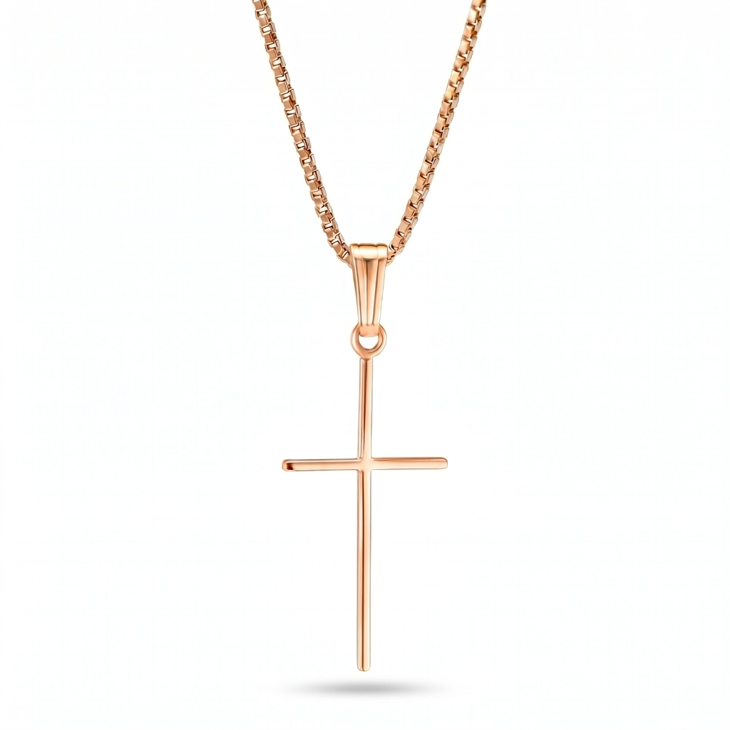 Lakeer | Minimalist Rose Gold Cross Pendant
