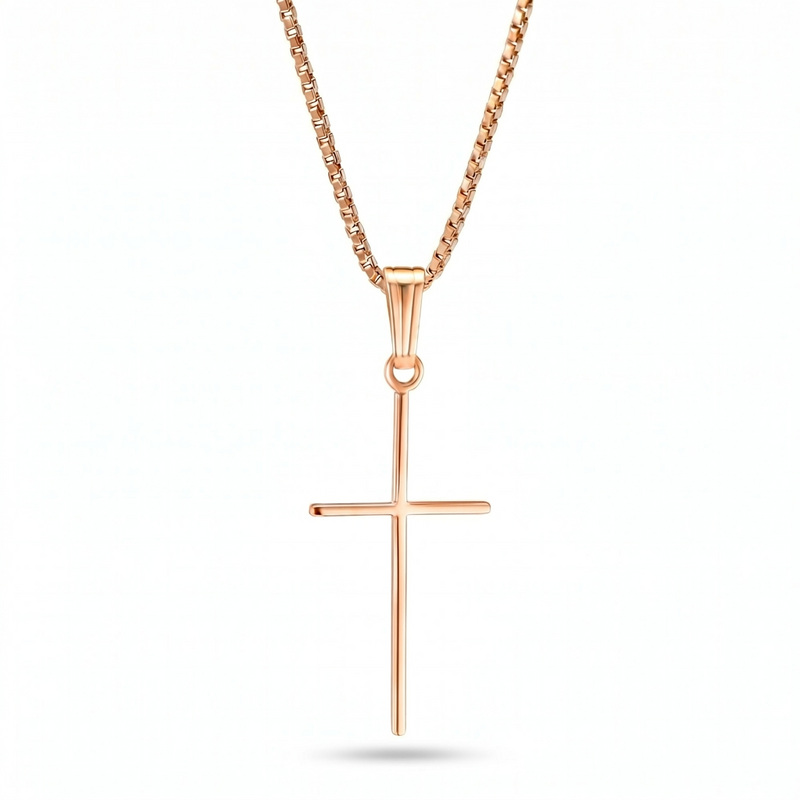 Lakeer | Minimalist Rose Gold Cross Pendant