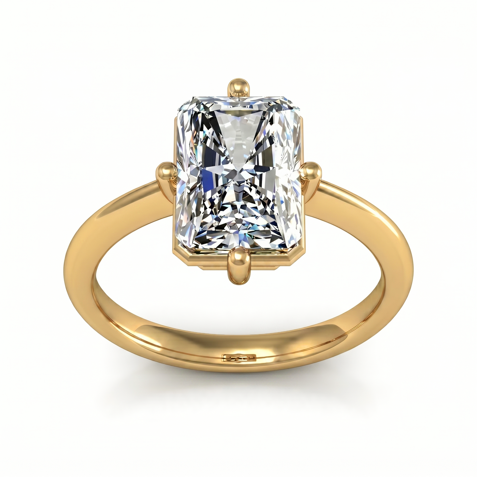 Roy Custom | Radiant Cut Gold Diamond Engagement Ring