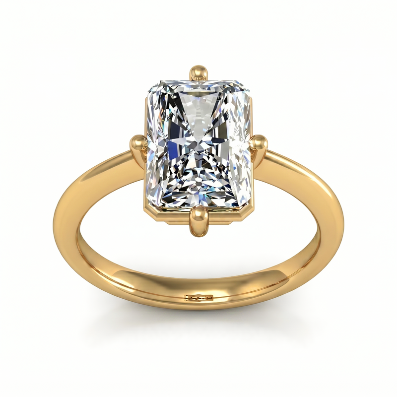 Roy Custom | Radiant Cut Gold Diamond Engagement Ring