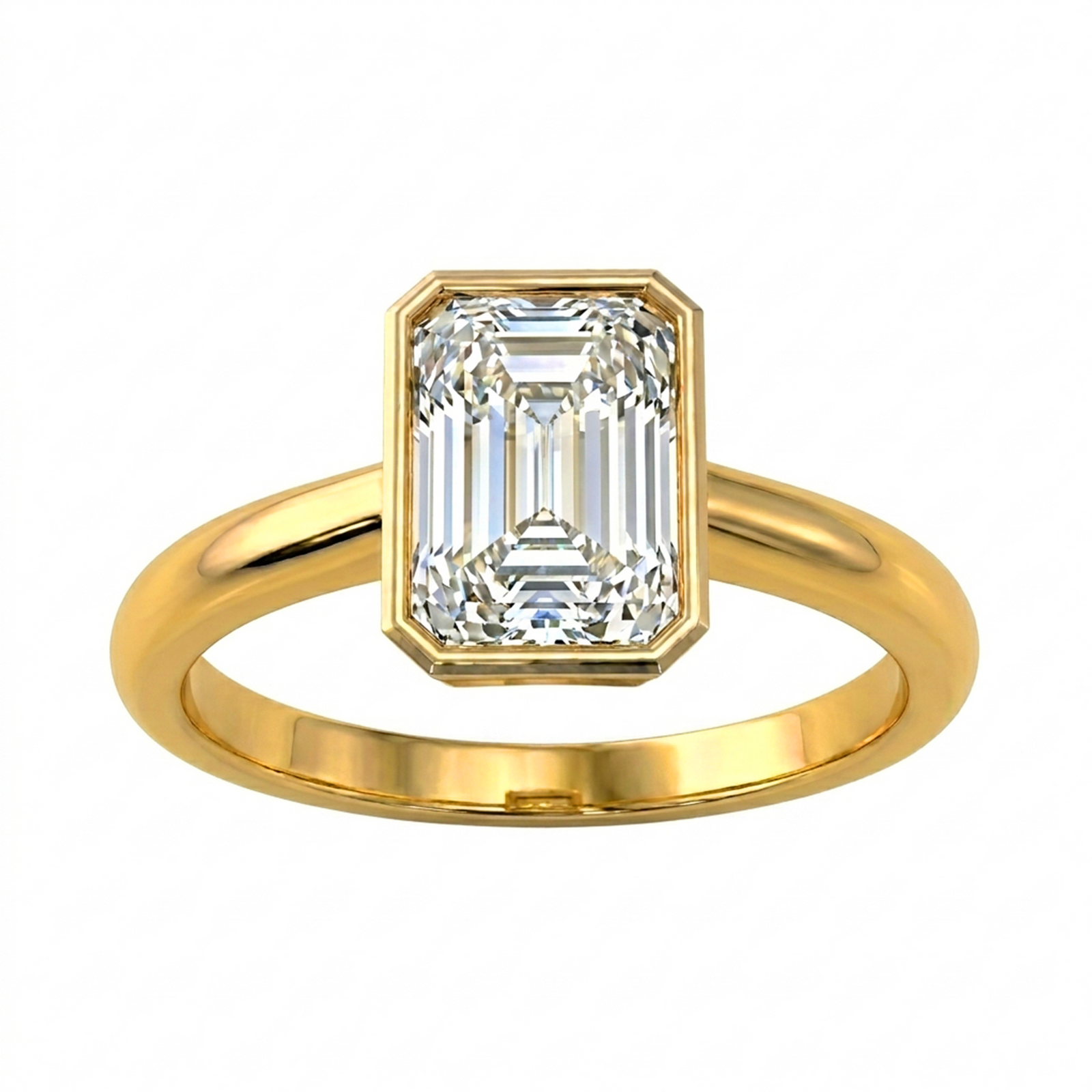 Roy Custom | Radiant Cut Gold Diamond Engagement Ring, Octagon Setting