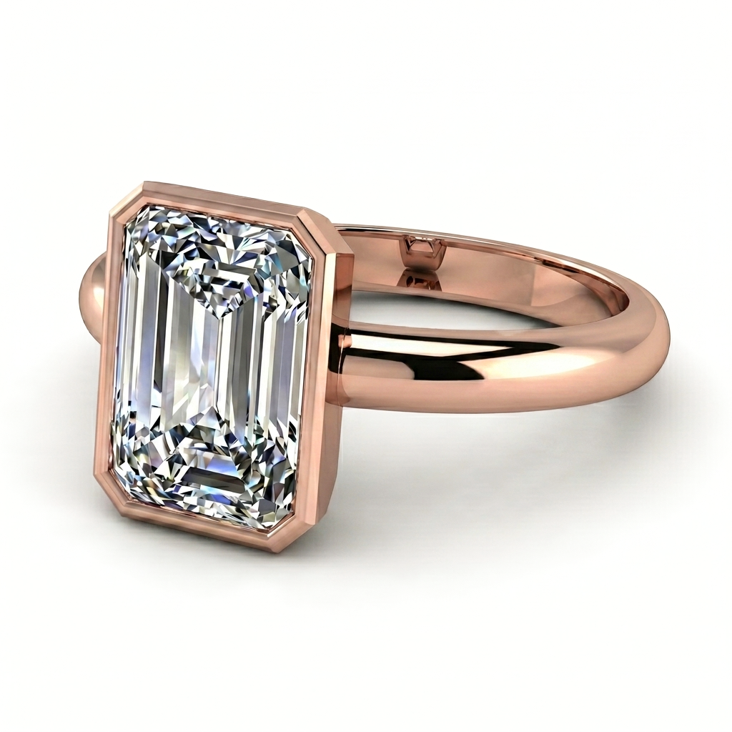 Roy Custom | Radiant Cut Rose Gold Diamond Engagement Ring, Octagon Setting