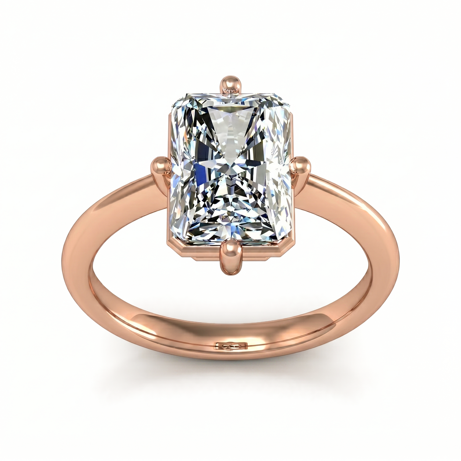 Roy Custom | Radiant Cut Rose Gold Diamond Engagement Ring