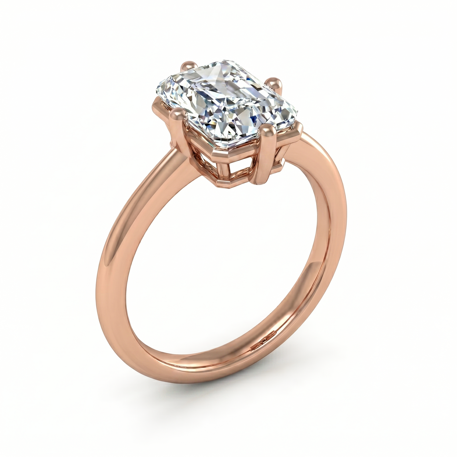 Roy Custom | Radiant Cut Rose Gold Diamond Engagement Ring