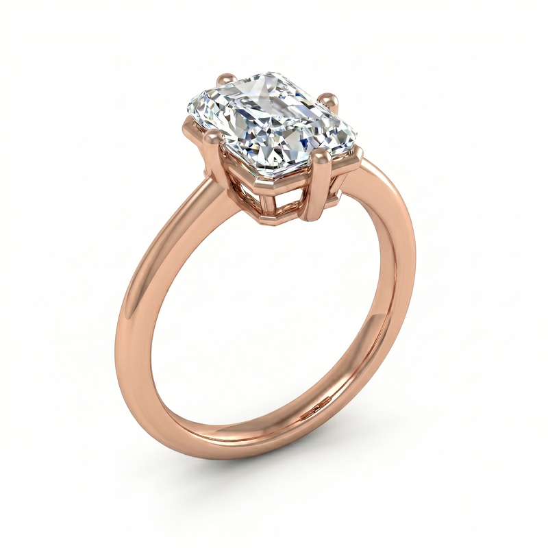 Roy Custom | Radiant Cut Rose Gold Diamond Engagement Ring