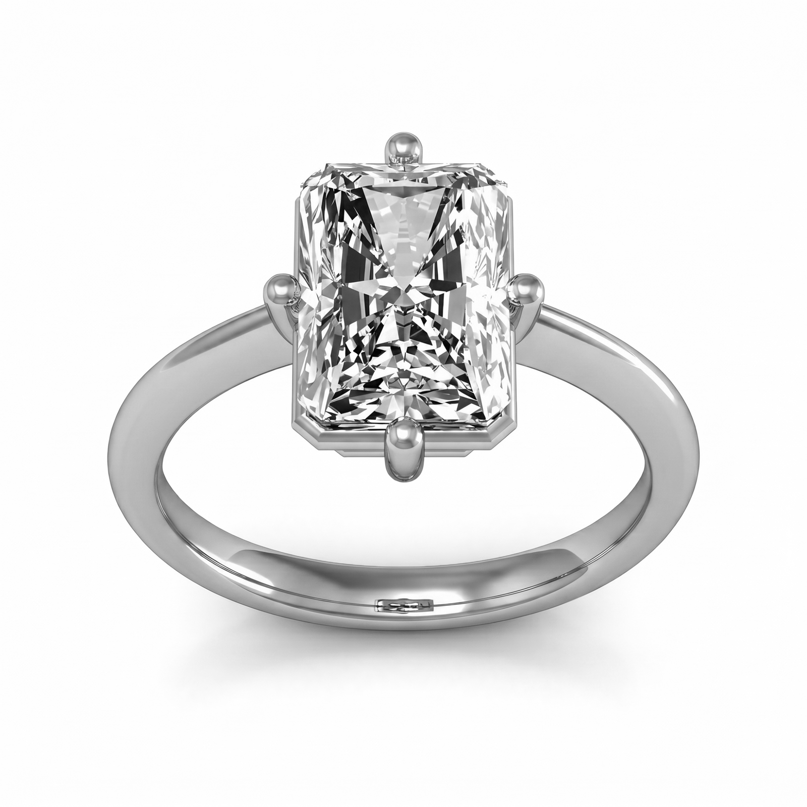 Roy Custom | Radiant Cut White Gold Diamond Engagement Ring