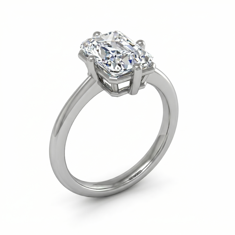 Roy Custom | Radiant Cut White Gold Diamond Engagement Ring
