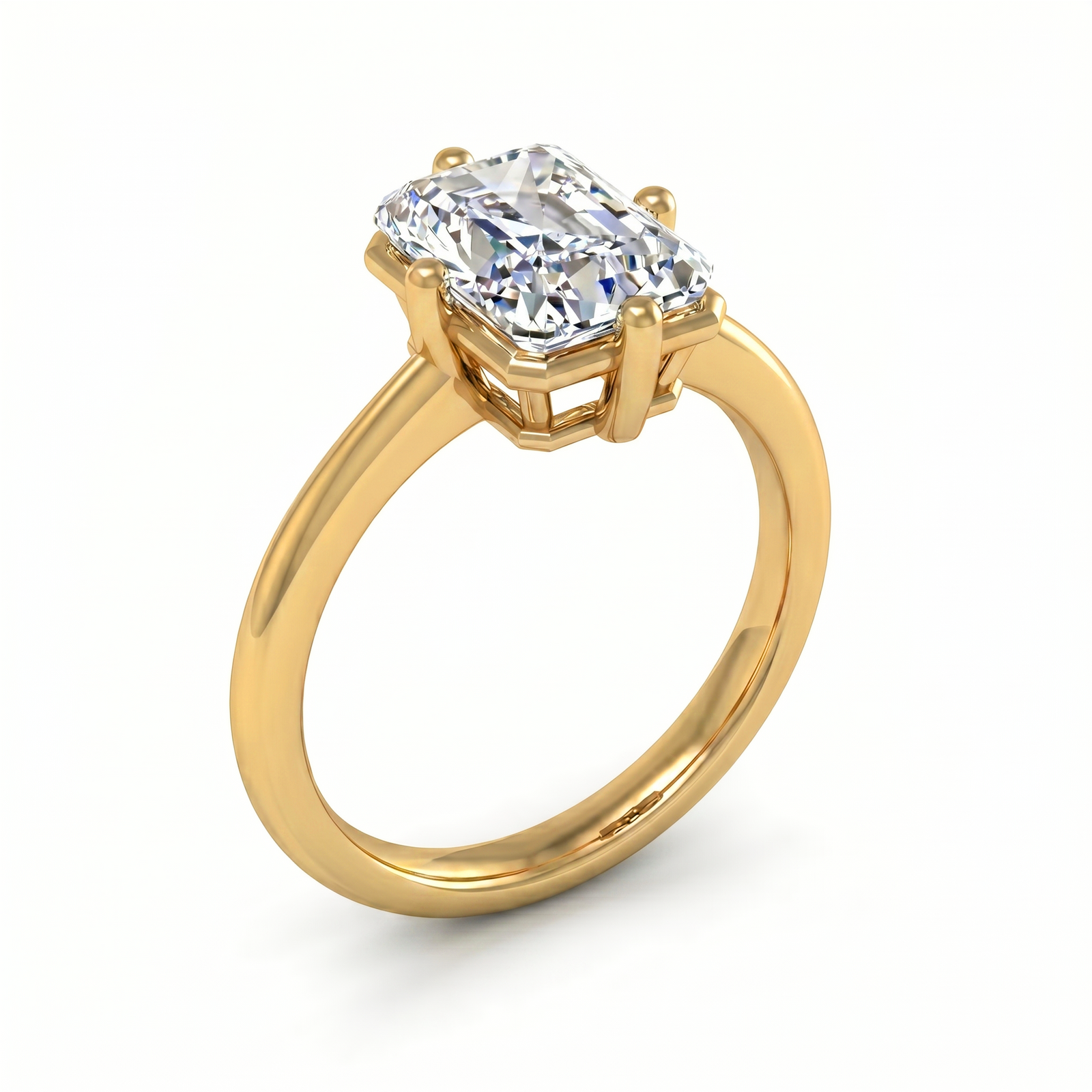 Roy Custom | Radiant Cut Gold Diamond Engagement Ring