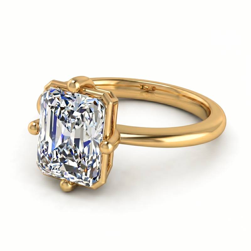 Roy Custom | Radiant Cut Gold Diamond Engagement Ring