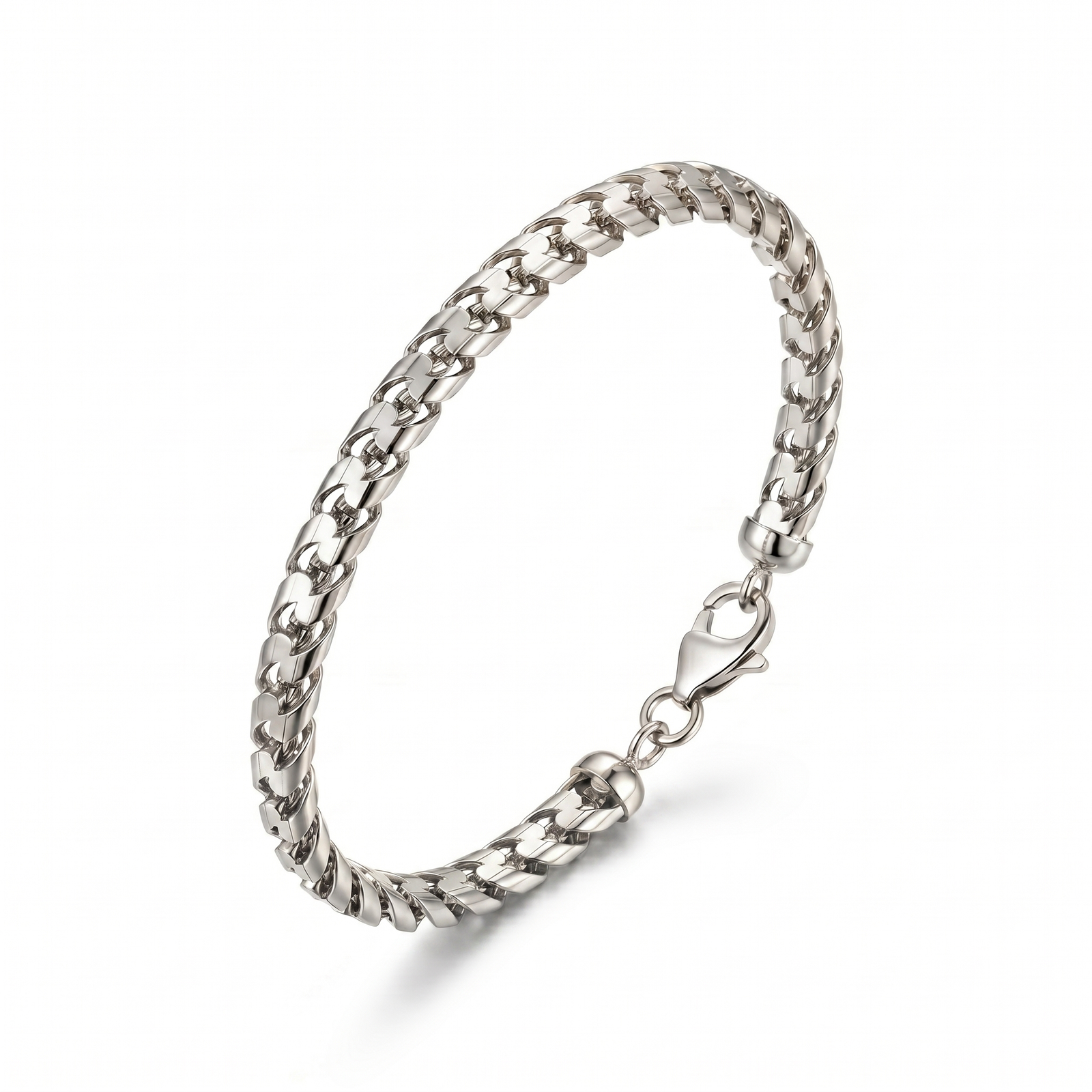 Raina | White Gold Franco Chain Bracelet