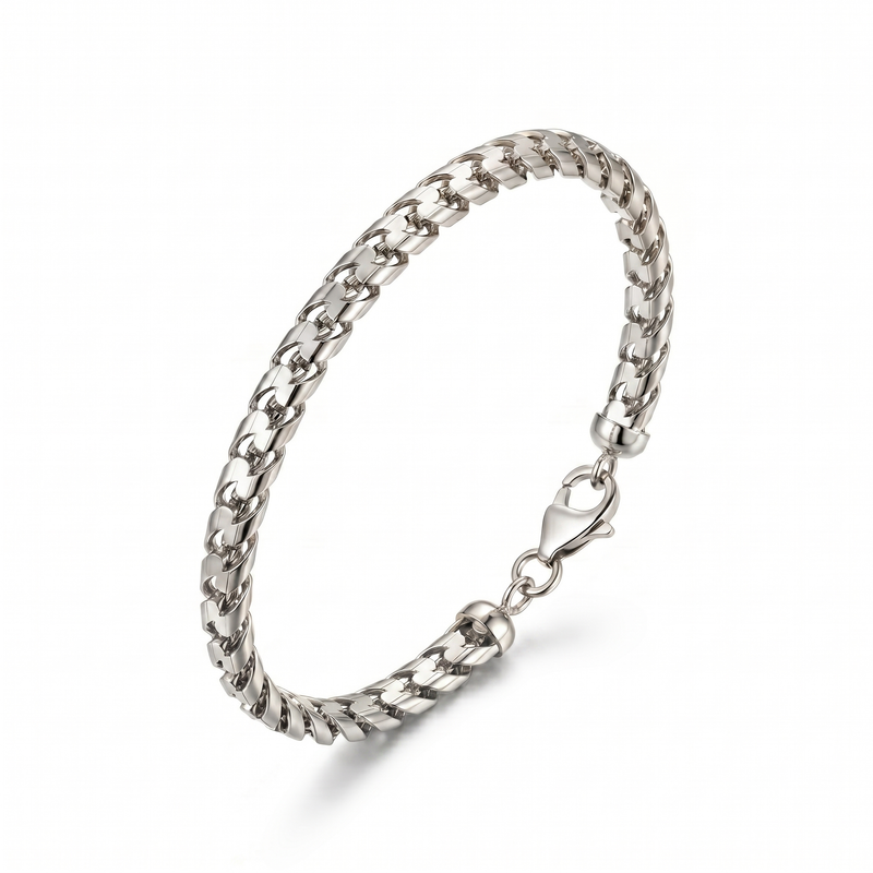 Raina | White Gold Franco Chain Bracelet