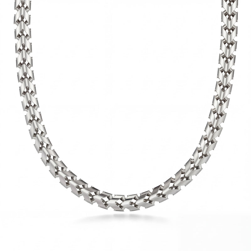 Raina | White Gold Franco Chain