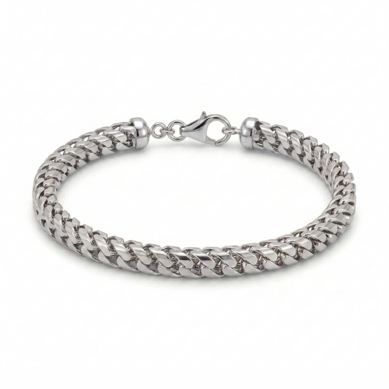 Raina | White Gold Franco Chain Bracelet