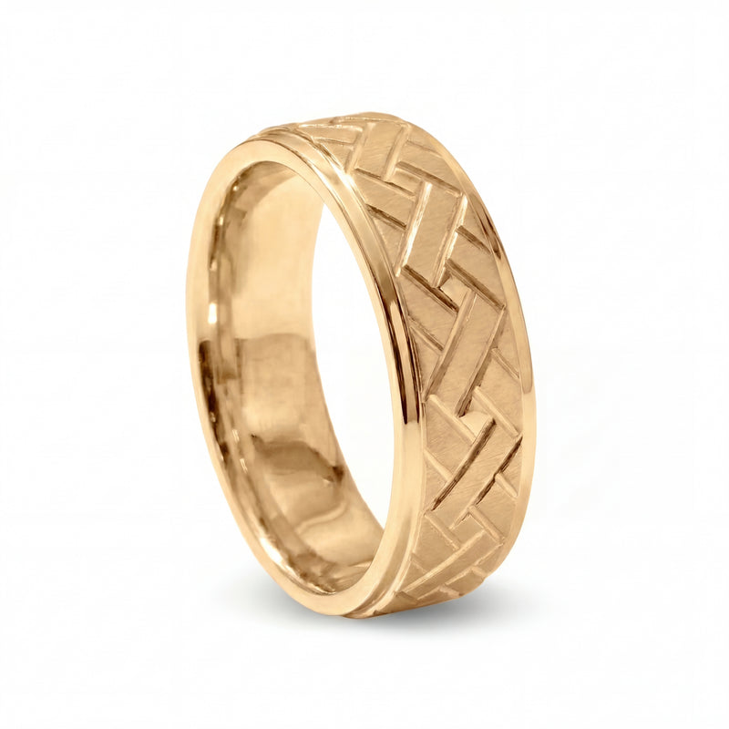 Bandhan | Men's Gold Wedding Band, Woven