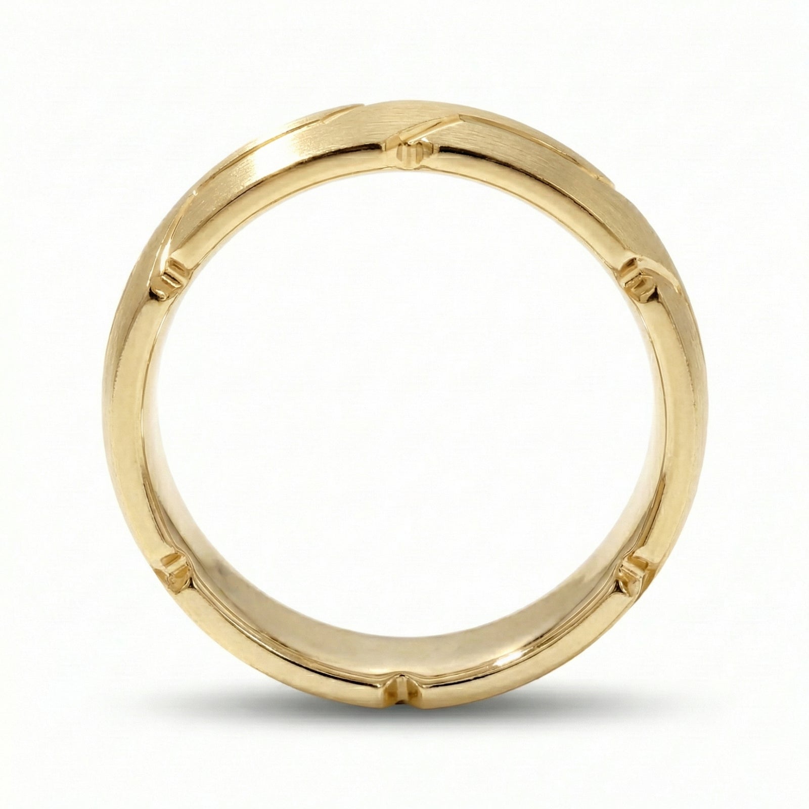 Sangam | Men's Gold Wedding Band, River