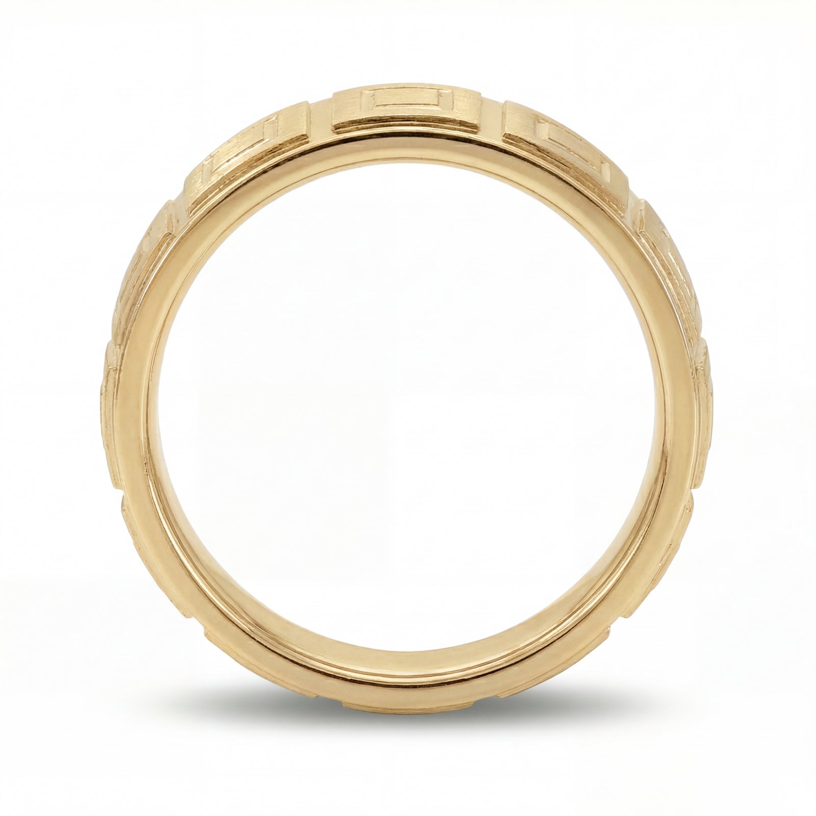 Haveli | Men's Gold Wedding Band, Tile Pattern