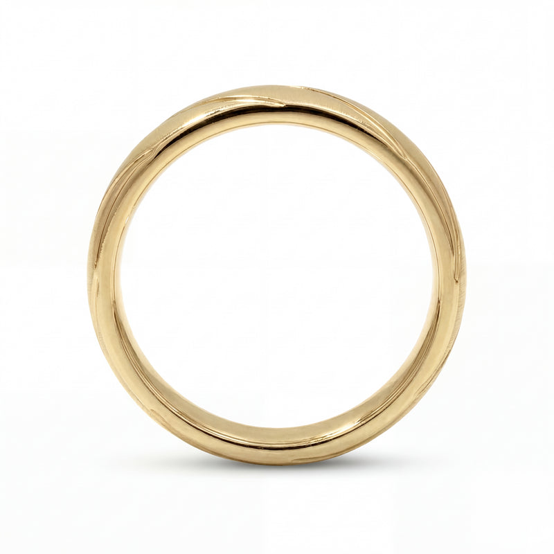 Lehar | Men's Gold Wedding Band, Wave