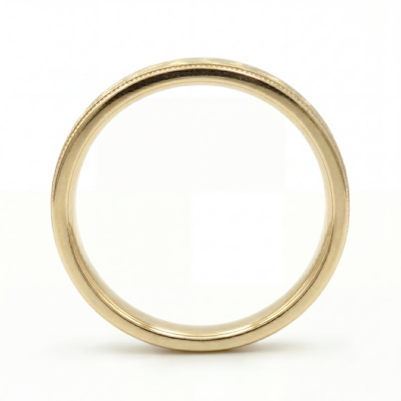 Gulzar | Men's Gold Wedding Band, Hand Engraved