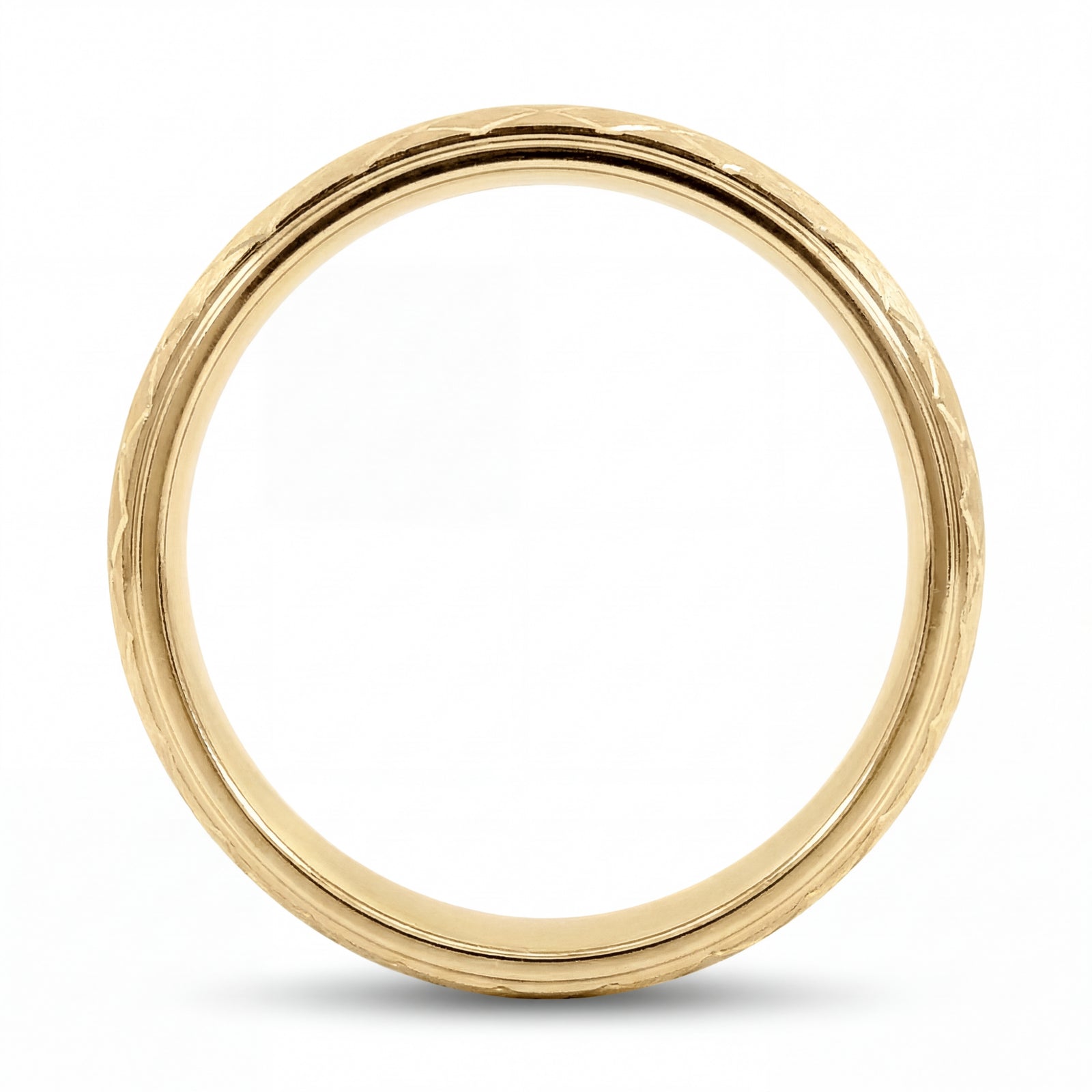 Jaal | Men's Gold Wedding Band, Quilted
