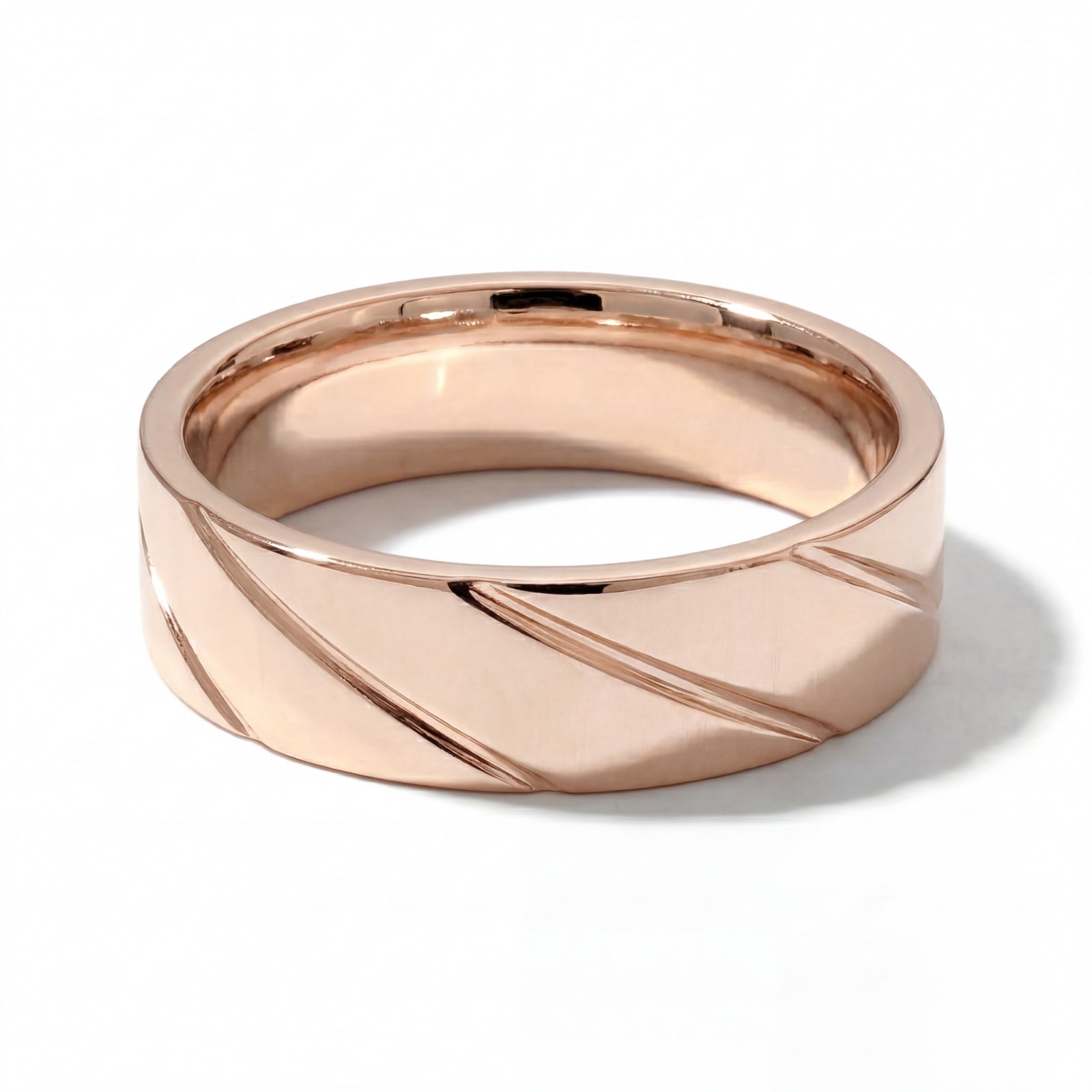 Lehar | Men's Rose Gold Wedding Band, Wave