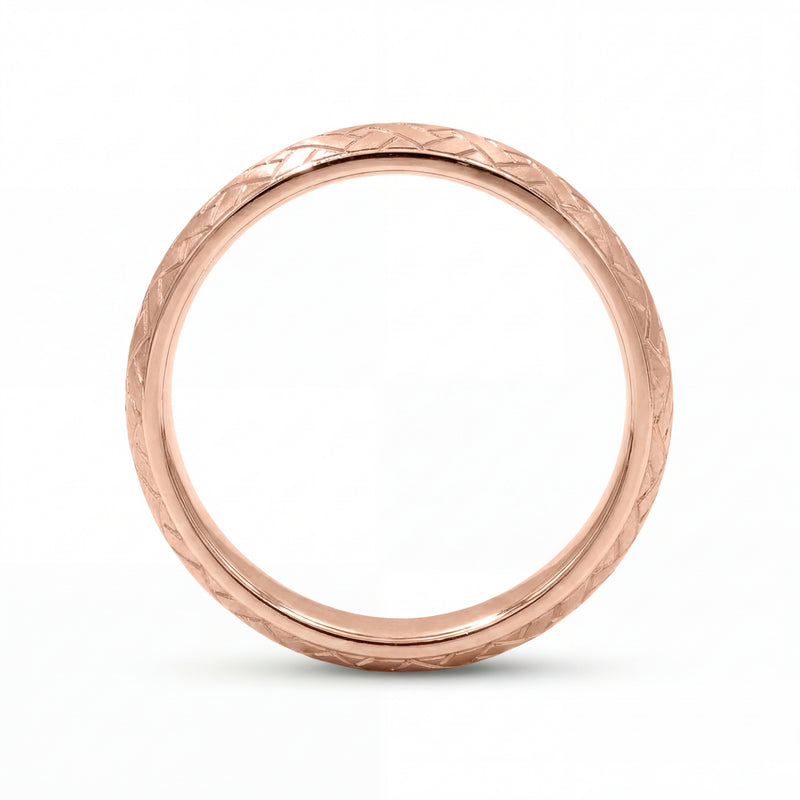 Bandhan | Men's Rose Gold Wedding Band, Woven