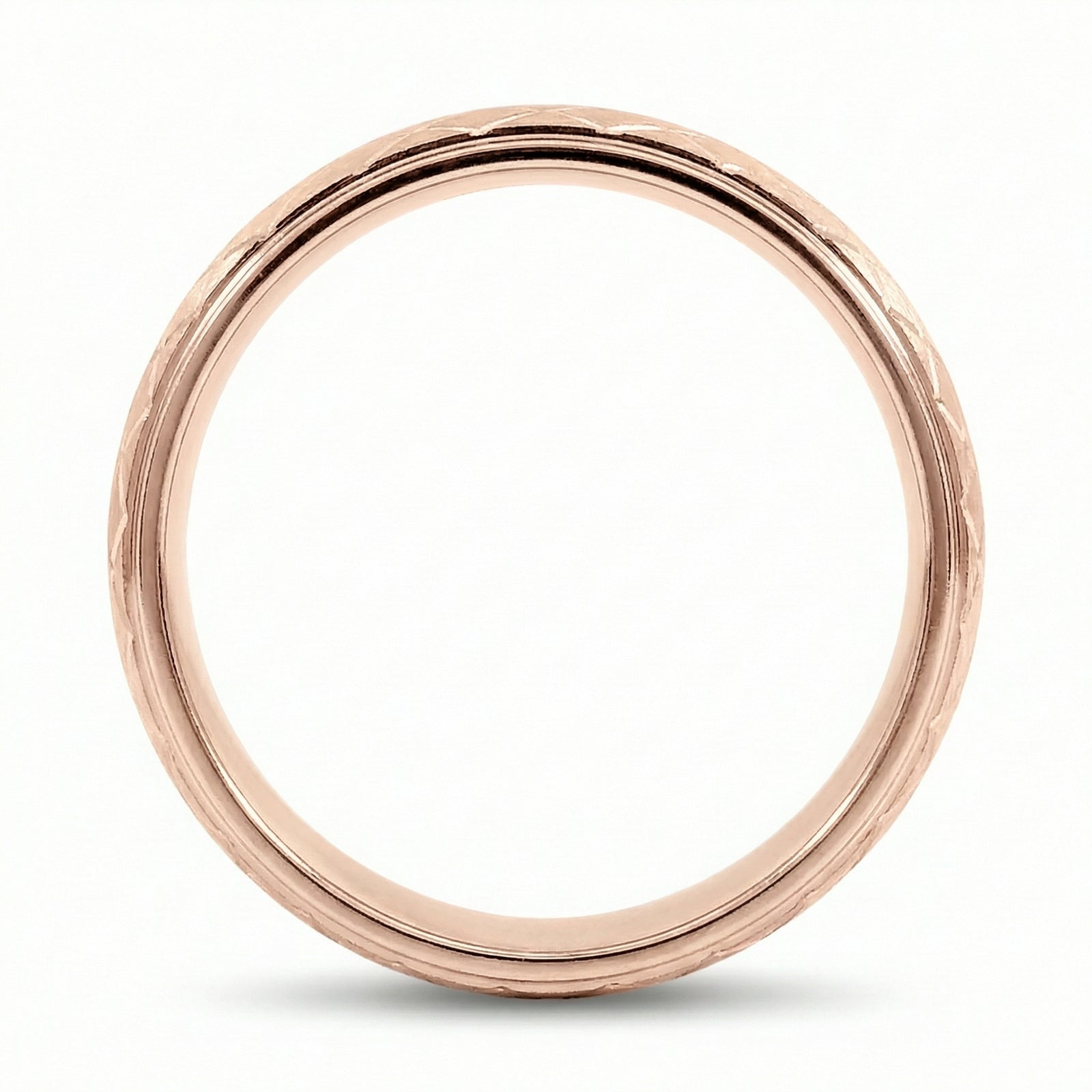 Jaal | Men's Rose Gold Wedding Band, Quilted