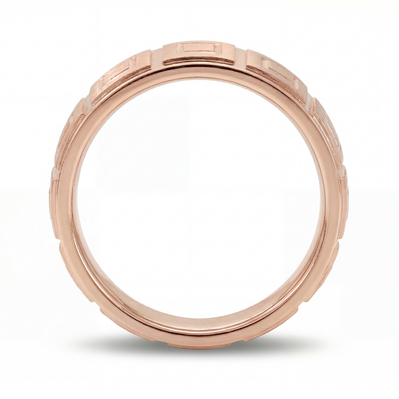 Haveli | Men's Rose Gold Wedding Band, Tile Pattern