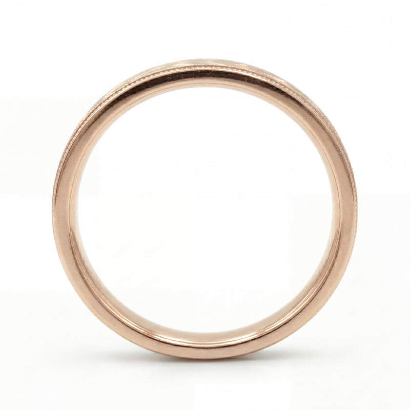 Gulzar | Men's Rose Gold Wedding Band, Hand Engraved