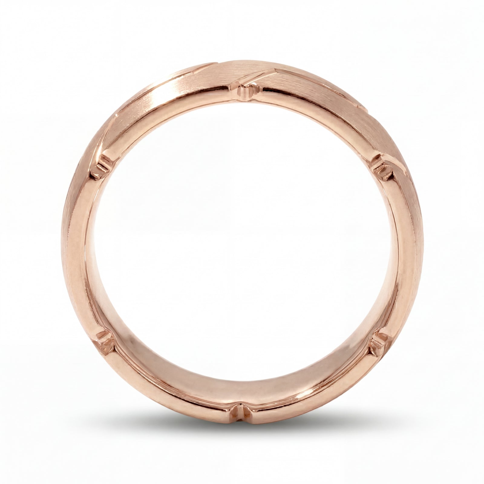 Sangam | Men's Rose Gold Wedding Band, River